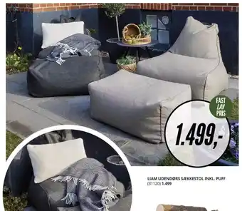 My Home Liam Udendørs Sækkestol inkl. Puff tilbud