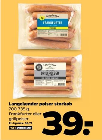 Netto Langelænder grillpølser tilbud