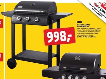 jem & fix Gasgrill m. 3 brændere tilbud