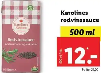 Lidl Karolines Rødvinssauce 500 ml tilbud