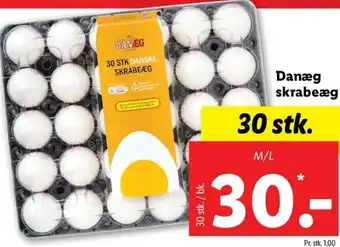Lidl Danæg Skrabeæg 30 stk. tilbud