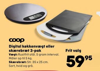 Kvickly Digital køkkenvægt eller skærebræt 3-pak tilbud