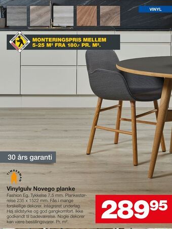 Bauhaus Vinylgulv Novego planke tilbud