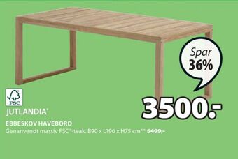 JYSK Jutlandia havebord tilbud