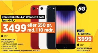 Power iPhone SE 64 GB el. 128 GB tilbud