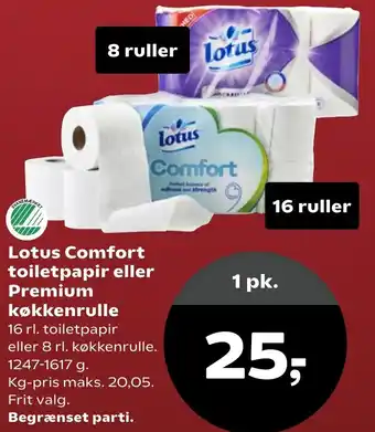 SuperBrugsen Lotus Comfort Toiletpapir 16 Ruller tilbud