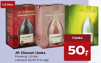 SuperBrugsen Jp. Chenet I Boks 1,5 Liter tilbud