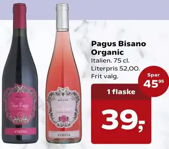 SuperBrugsen Pagus Bisano Organic 75 cl tilbud