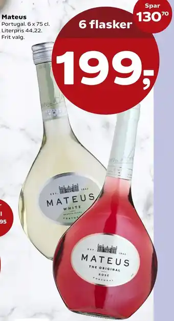 SuperBrugsen Mateus 6x75 cl tilbud