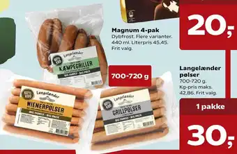 SuperBrugsen Langelænder Pølser 700-720 g tilbud