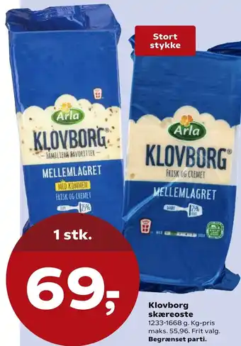 SuperBrugsen Klovborg Skæreoste 1233-1668 g. tilbud