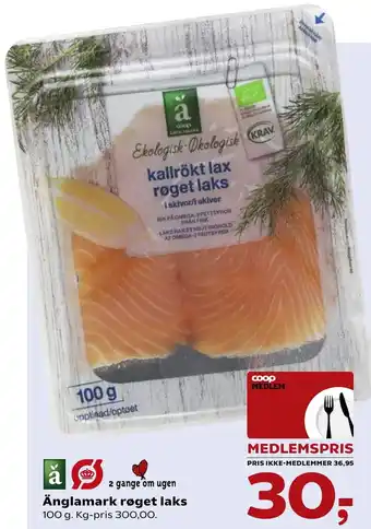 SuperBrugsen Änglamark Røget Laks 100 g tilbud