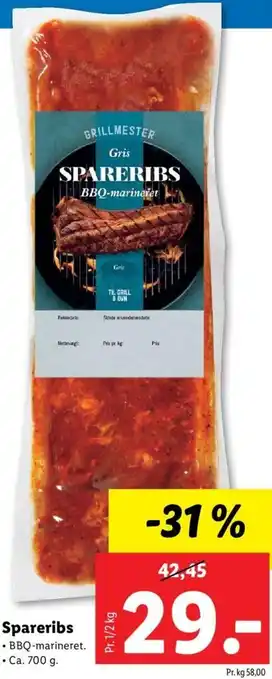 Lidl Spareribs 700 g tilbud