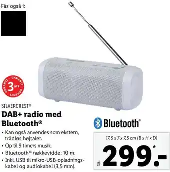 Lidl DAB+ radio med Bluetooth® 17,5 x 7 x 7,5 cm tilbud