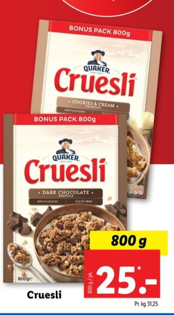 Lidl Quaker cruesli tilbud