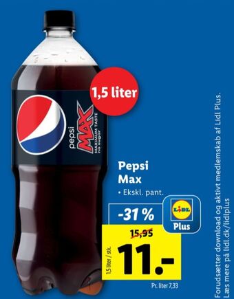 Lidl Pepsi max cola tilbud