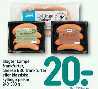 REMA 1000 Slagter lampe kyllingepølser tilbud
