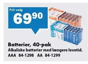 Biltema Batterier, 40 pak tilbud