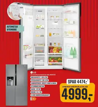 Skousen LG amerikanerkøleskab GSL360ICEZ tilbud