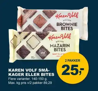 Let-Køb Karen volf små- kager eller bites tilbud
