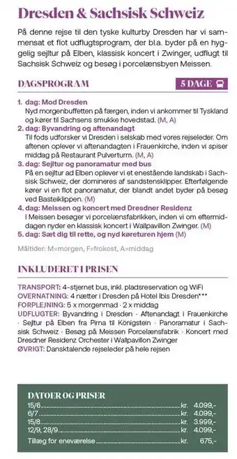 Dresden & Sachsisk Schweiz 5 dage