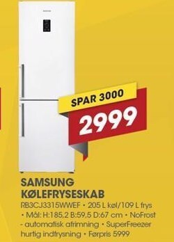 Punkt1 Samsung kølefryseskab tilbud