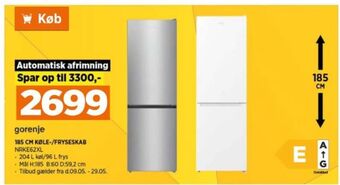 Power Gorenje køle/fryseskab tilbud