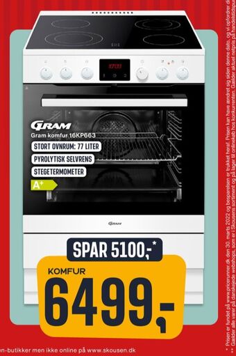 Skousen Gram komfur tilbud