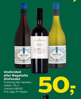 Coop 365 Undivided eller Bagatella Zinfandel tilbud
