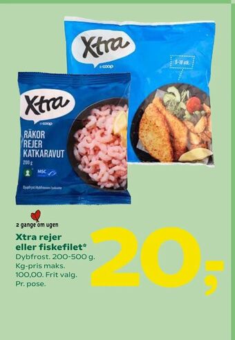 Coop 365 Xtra rejer eller fiskefilet tilbud