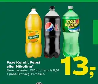 Coop 365 Faxe Kondi, Pepsi eller Nikoline tilbud