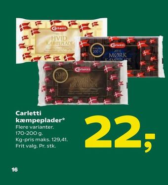 Coop 365 Carletti kæmpeplader tilbud