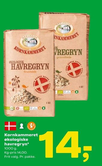 Coop 365 Kornkammeret økologiske havregryn tilbud