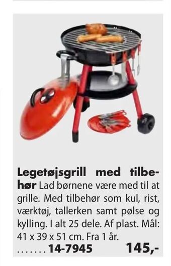 Legetøjsgrill med tilbehør