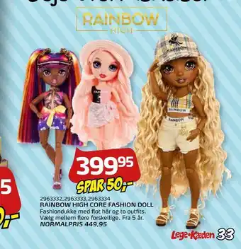 Legekæden Rainbow high core fashion doll tilbud