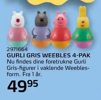 Legekæden Gurli gris weebles 4-pak tilbud