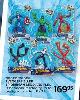 Legekæden Avengers eller spiderman bend and flex tilbud
