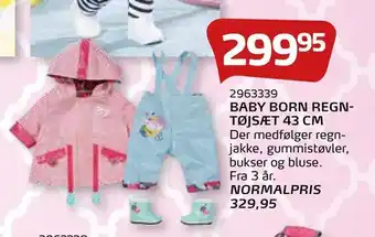Legekæden Baby born regntøjsæt 43 cm tilbud