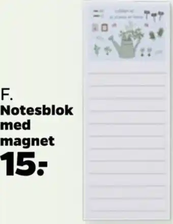 Netto Notesblok med Magnet 21 x 8 cm tilbud