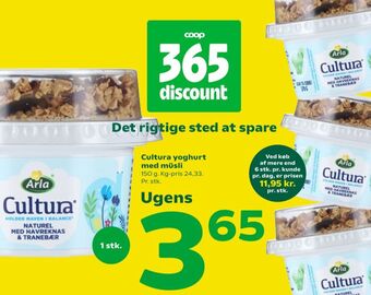 Coop 365 Cultura yoghurt tilbud