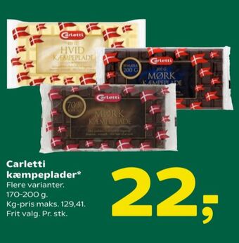 Carletti chokoladeplade hvid - kæmpeplade