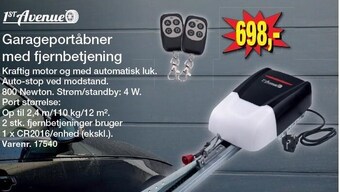 Harald Nyborg Garageportåbner m. fjernbetjening tilbud