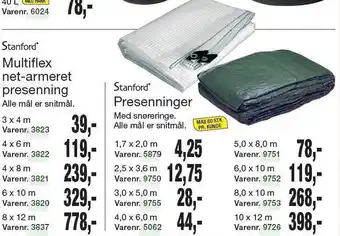 Multiflex net-armeret presenning el. presenninger
