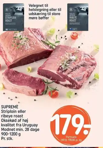 REMA 1000 Surpreme striploin el. ribeye roast tilbud