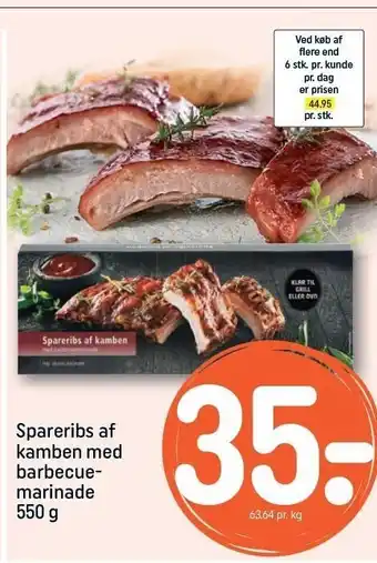 Spareibs af kamben med barbecuemarinade