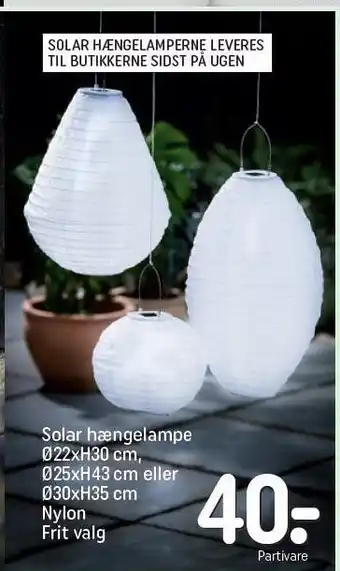 REMA 1000 Solar hængelampe tilbud