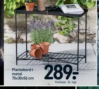 Plantebord i metal