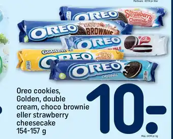 REMA 1000 Oreo cookies, Golden, double cream, choco brownie el. strawbeery cheesecake tilbud