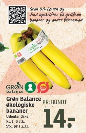 SPAR Grøn Balance økologiske bananer tilbud