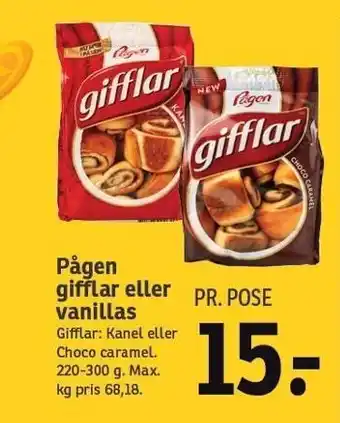 SPAR Pågen gifflar el. vanillas tilbud